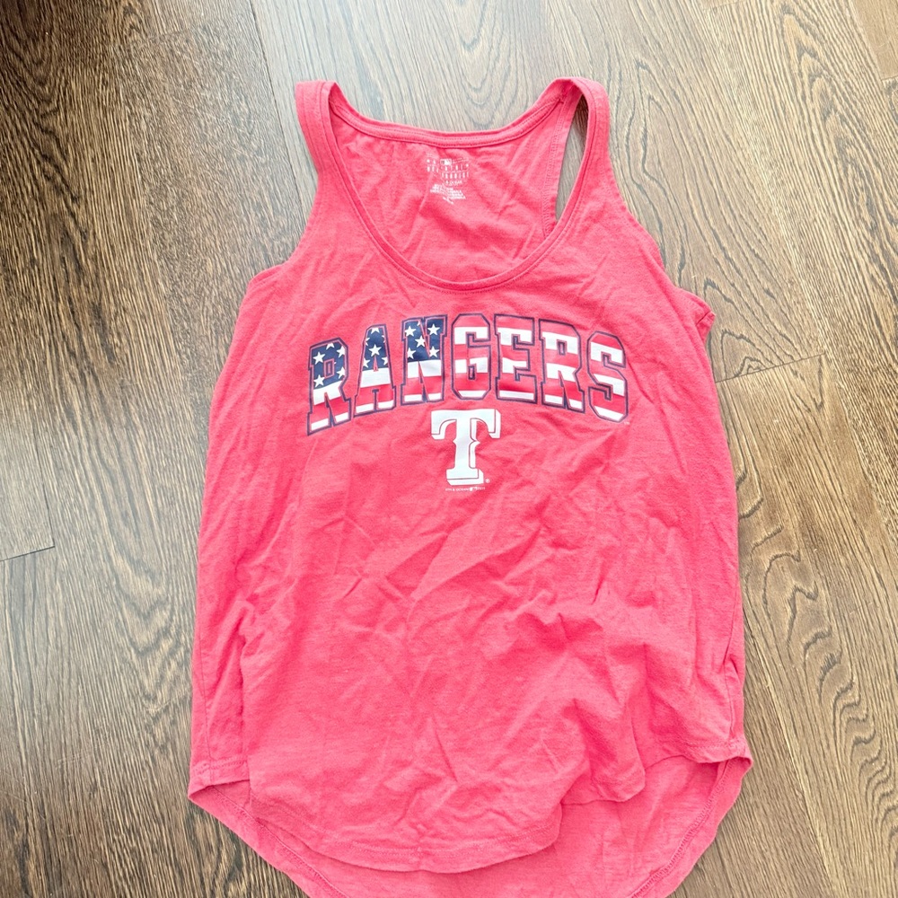 Texas Rangers USA Tank Top Size Small Patriotic American Flag MLB Tee